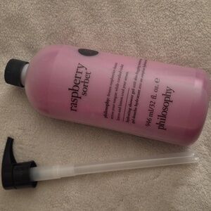 Philosophy 32 Oz 3 In 1 Raspberry Sorbet With Pump,  New
